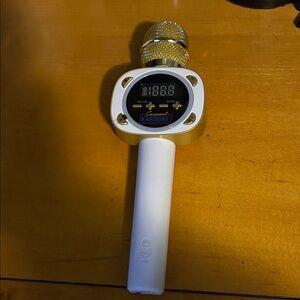 Gold and White Karaoke Microphone